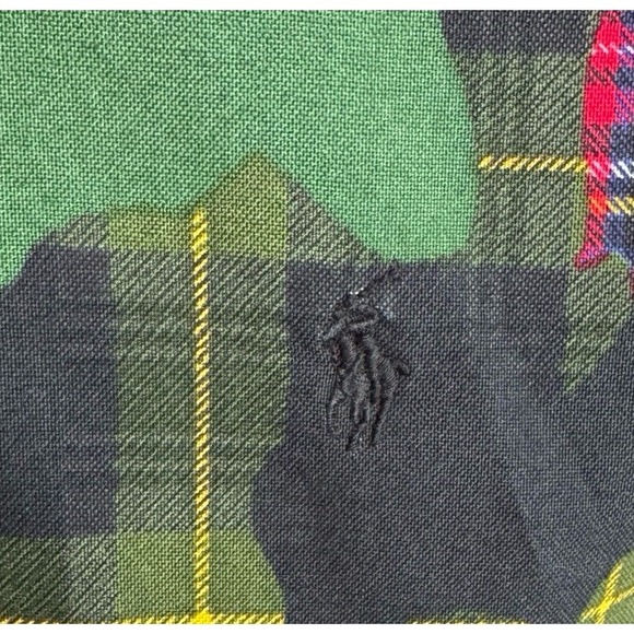 Ralph Lauren Stuart Plaid Military Camo Button Down Shirt Long Sleeve Mens 2XL - Picture 5 of 8
